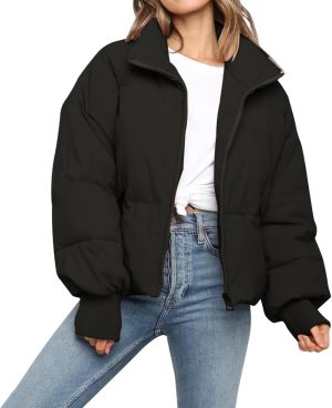Cropped Quilted Puffer Jacket